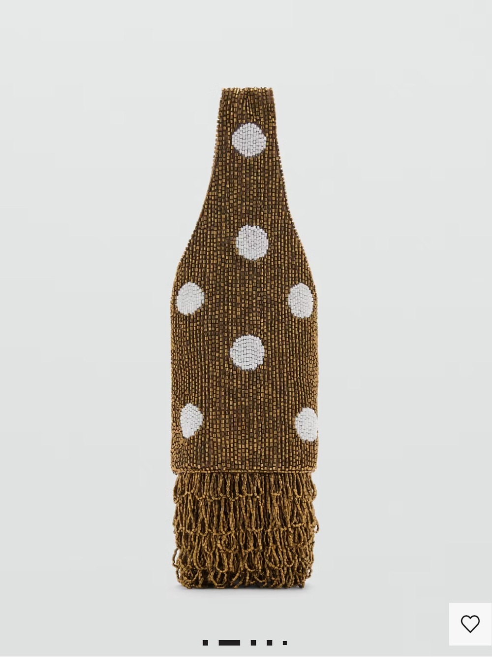 NWT Mango Polka Dot Beaded Fringe Bag